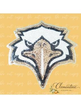 Eagles Sequin Mascot Face Sequin Iron-on Patch
